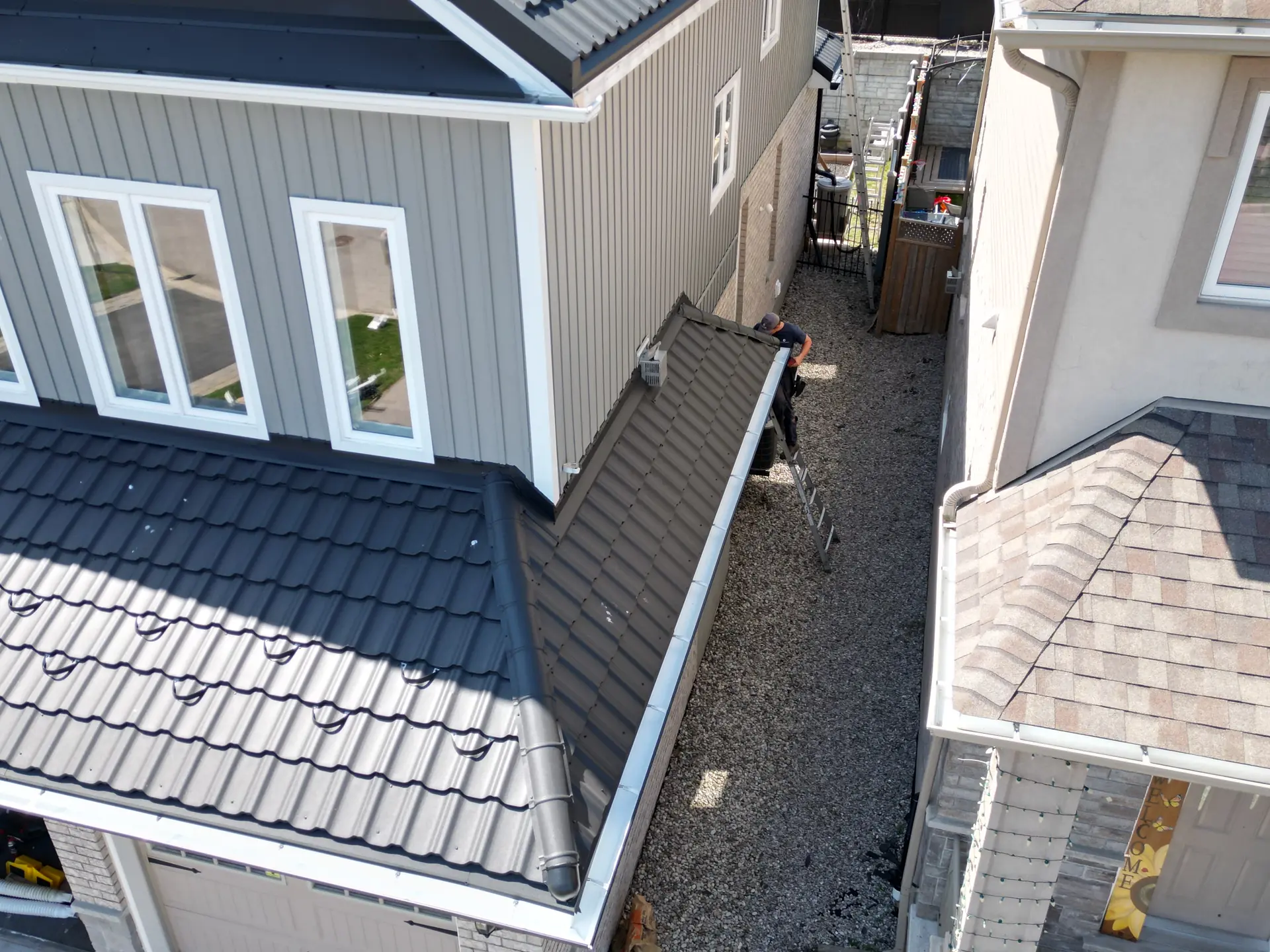 Aerial Roofing Work - Drone Footage