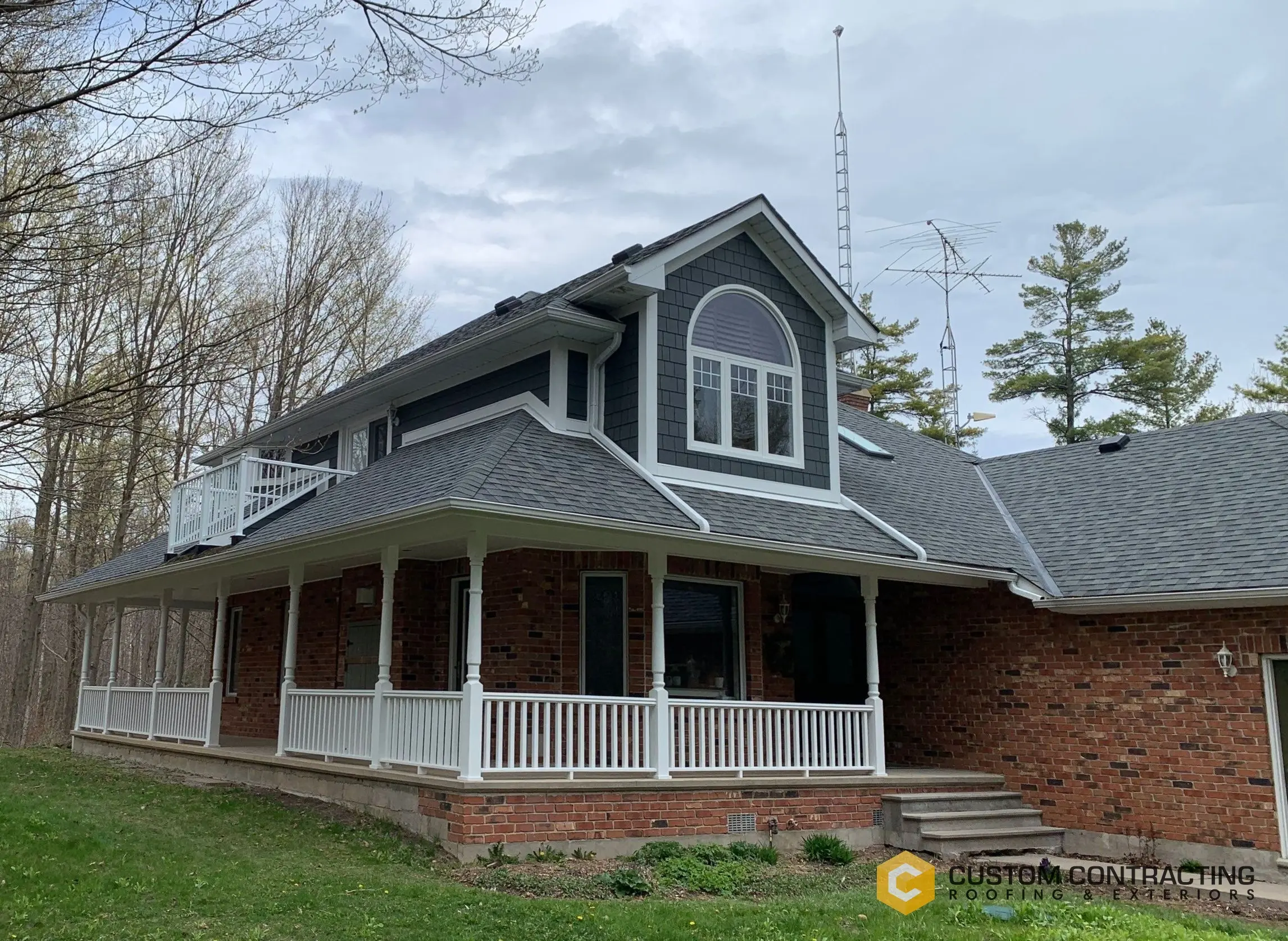 Professional roofing installation by Custom Contracting