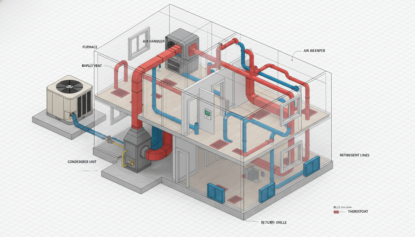 Complete HVAC System 3D Visualization