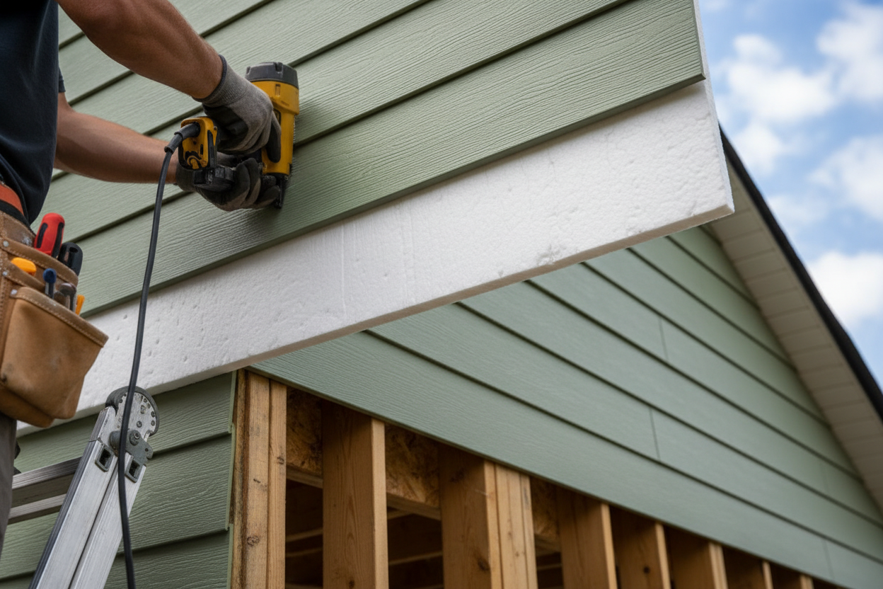 Dundas premium insulated vinyl siding installation - Energy-efficient R-8 foam-backed exterior