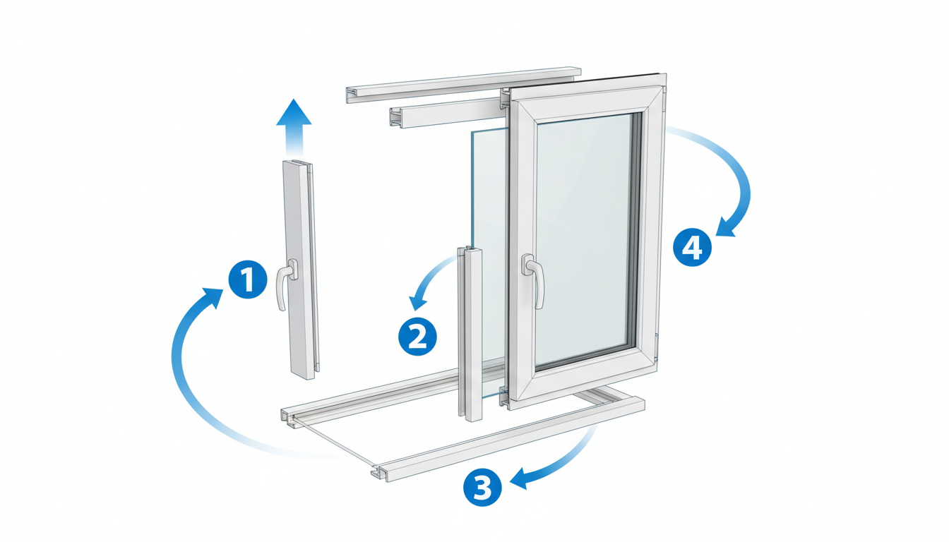 Beamsville window assembly animation - Step-by-step FoamCoreX construction sequence