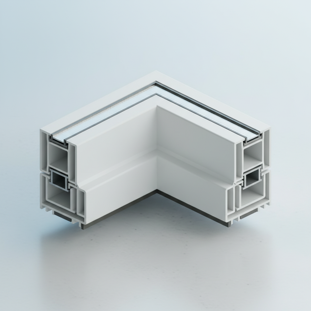 Beamsville fusion-welded corner detail - FoamCoreX window frame joint 3D