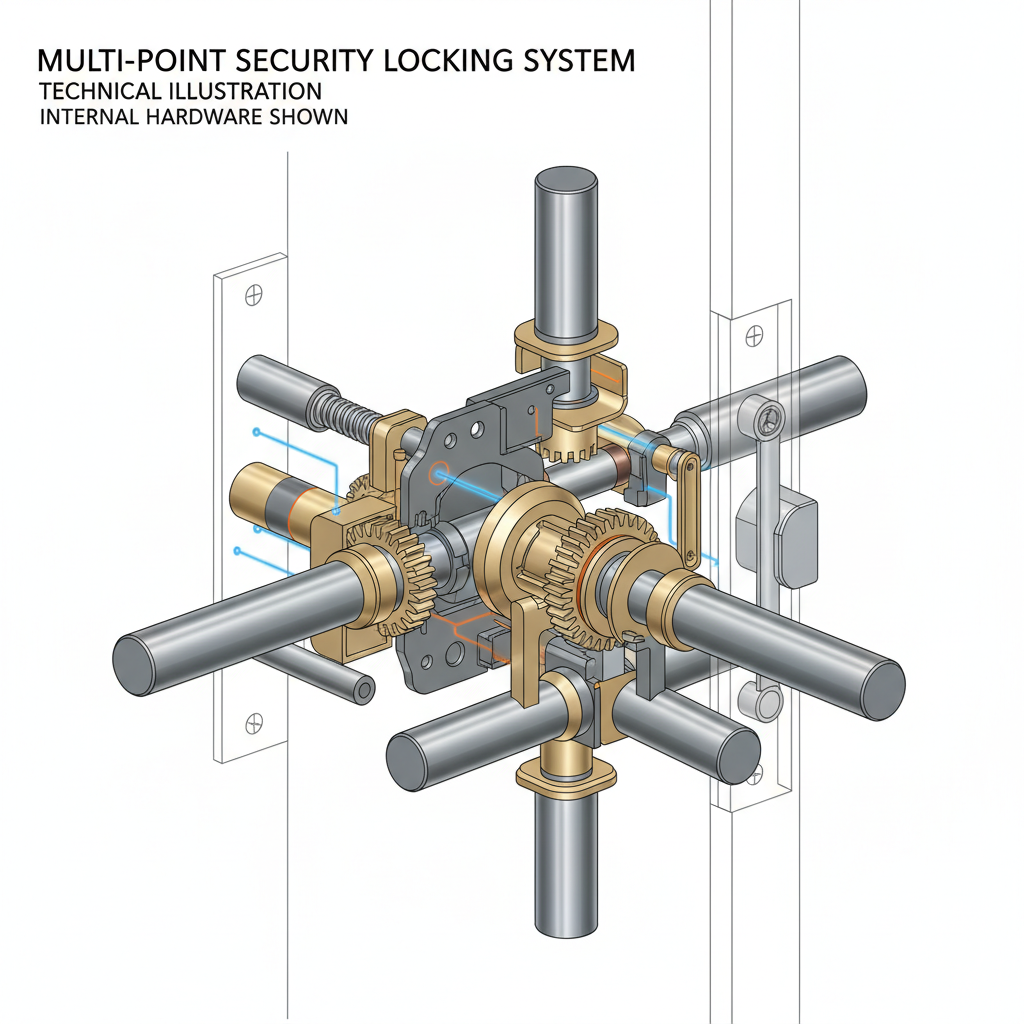 Beamsville multi-point security system 3D - Advanced door locking technology